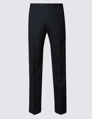 Luxury Pure Wool Flat Front Trousers